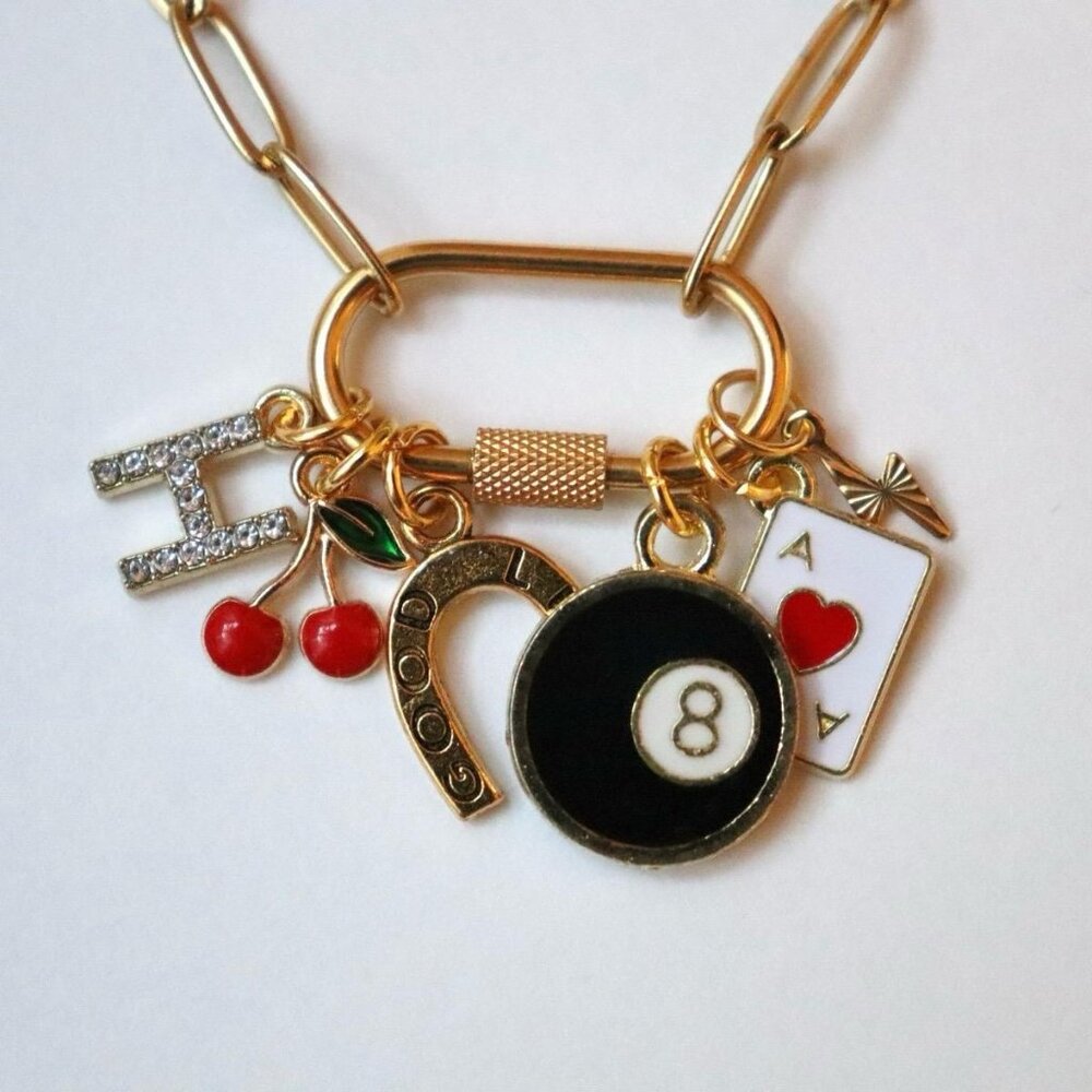 Gold Customizable Charm Necklace